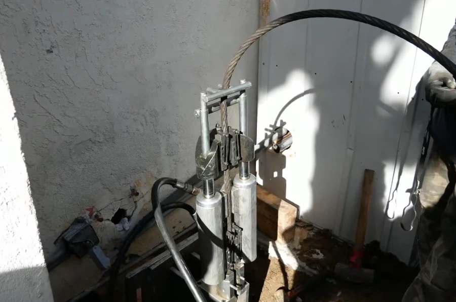 Trenchless repair machine used by plumbers to fix underground water damage